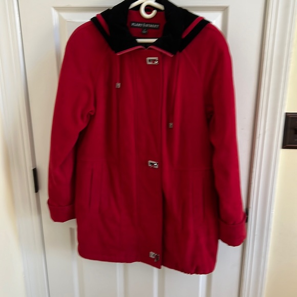 Fleet Street Red Suede Winter Jacket Size Small - Picture 1 of 10